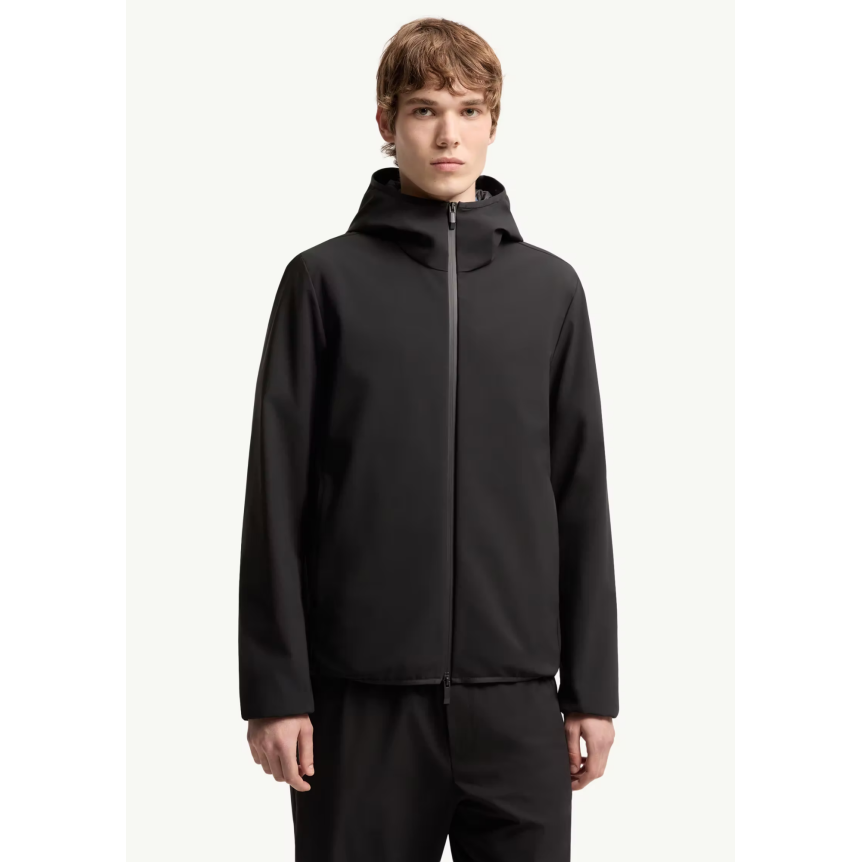 Veste coupe vent MONCLER à capuche Ciampolin nylon noir intérieur doudoune