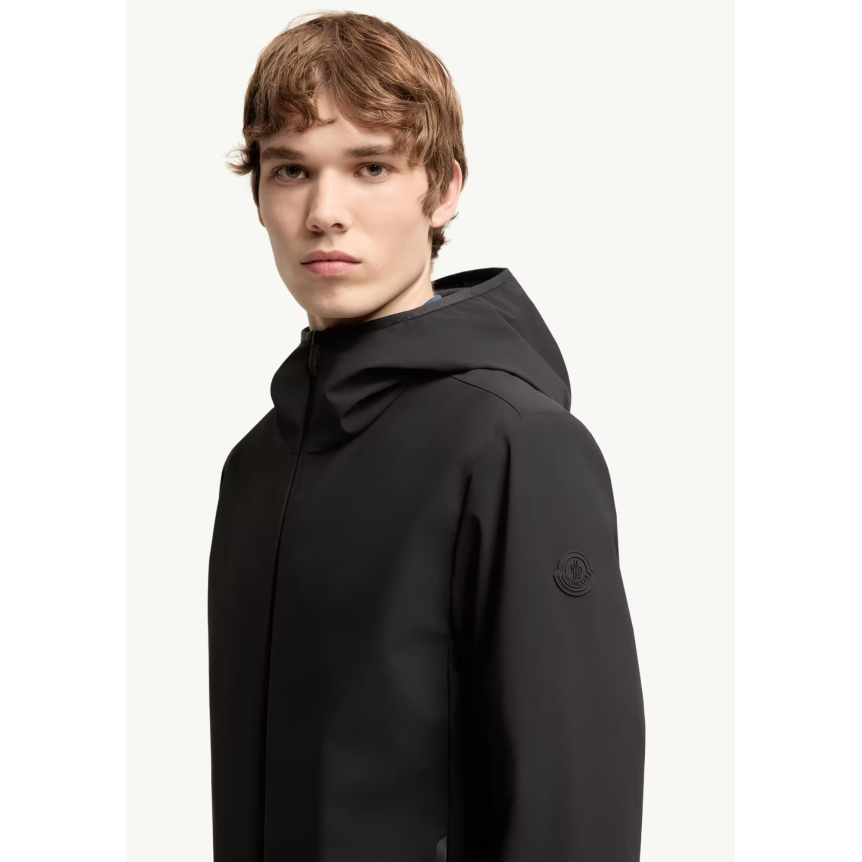 Veste coupe vent MONCLER à capuche Ciampolin nylon noir intérieur doudoune
