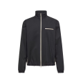 Veste courte zippée col montant Fourioun nylon bleu marine bande blanche