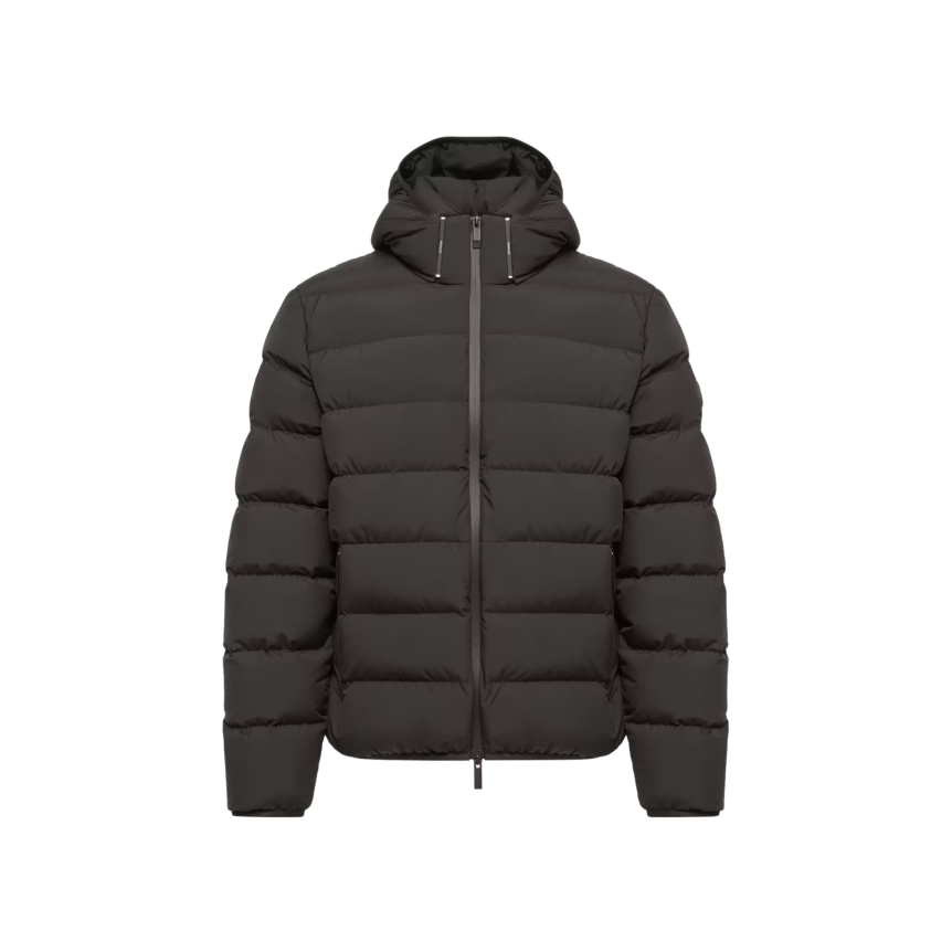 Doudoune courte MONCLER Arajoki à capuche nylon mat noir