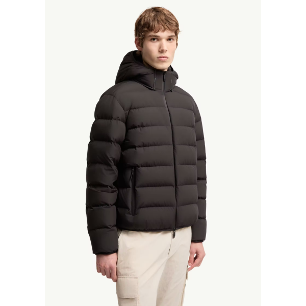 Doudoune courte MONCLER Arajoki à capuche nylon mat noir