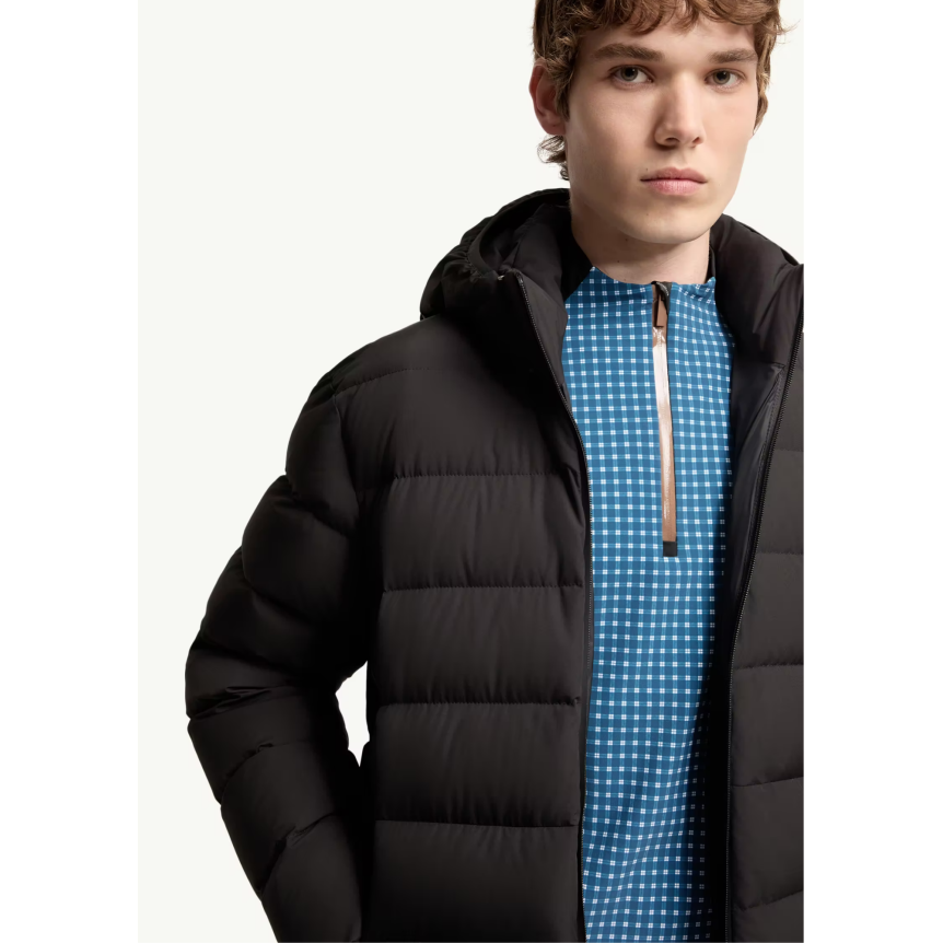 Doudoune courte MONCLER Arajoki à capuche nylon mat noir