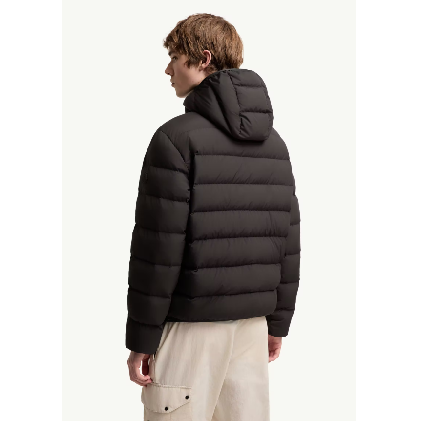 Doudoune courte MONCLER Arajoki à capuche nylon mat noir