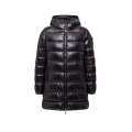 Doudoune mi-longue à capuche Courcelles nylon brillant noir