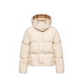 Doudoune courte à capuche Castlenew nylon écru intérieur camel
