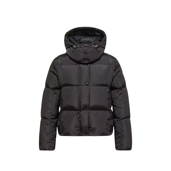 Doudoune courte à capuche MONCLER Castlenew nylon noir intérieur camel