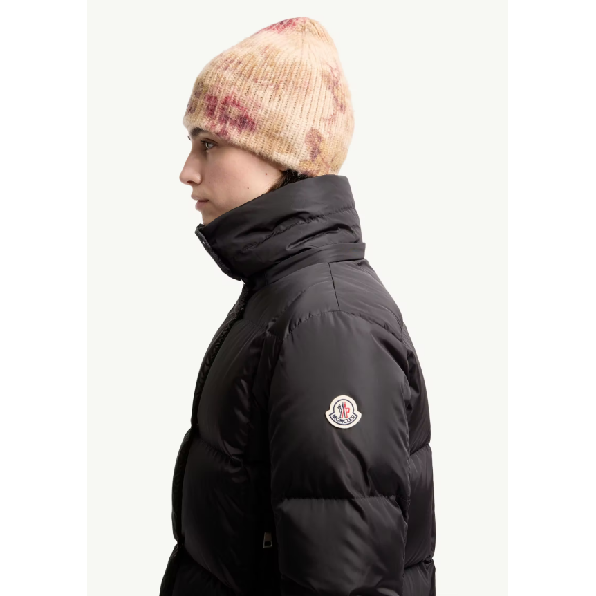 Doudoune courte à capuche MONCLER Castlenew nylon noir intérieur camel