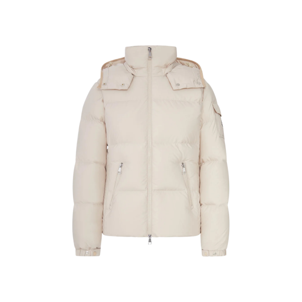 Doudoune courte à capuche MONCLER Fourmines nylon écru intérieur beige