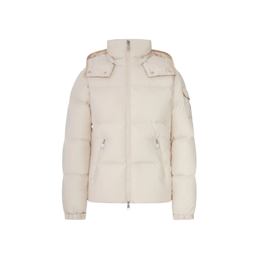 Doudoune courte à capuche MONCLER Fourmines nylon écru intérieur beige