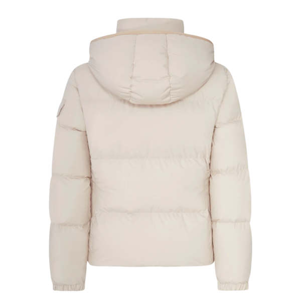 Doudoune courte à capuche MONCLER Fourmines nylon écru intérieur beige