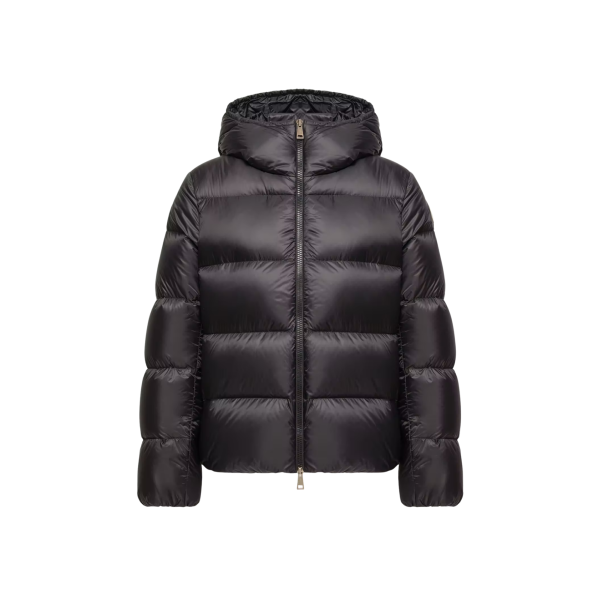 Doudoune courte à capuche MONCLER Feligule nylon mat noir