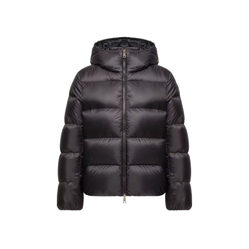 Doudoune courte à capuche MONCLER Feligule nylon mat noir