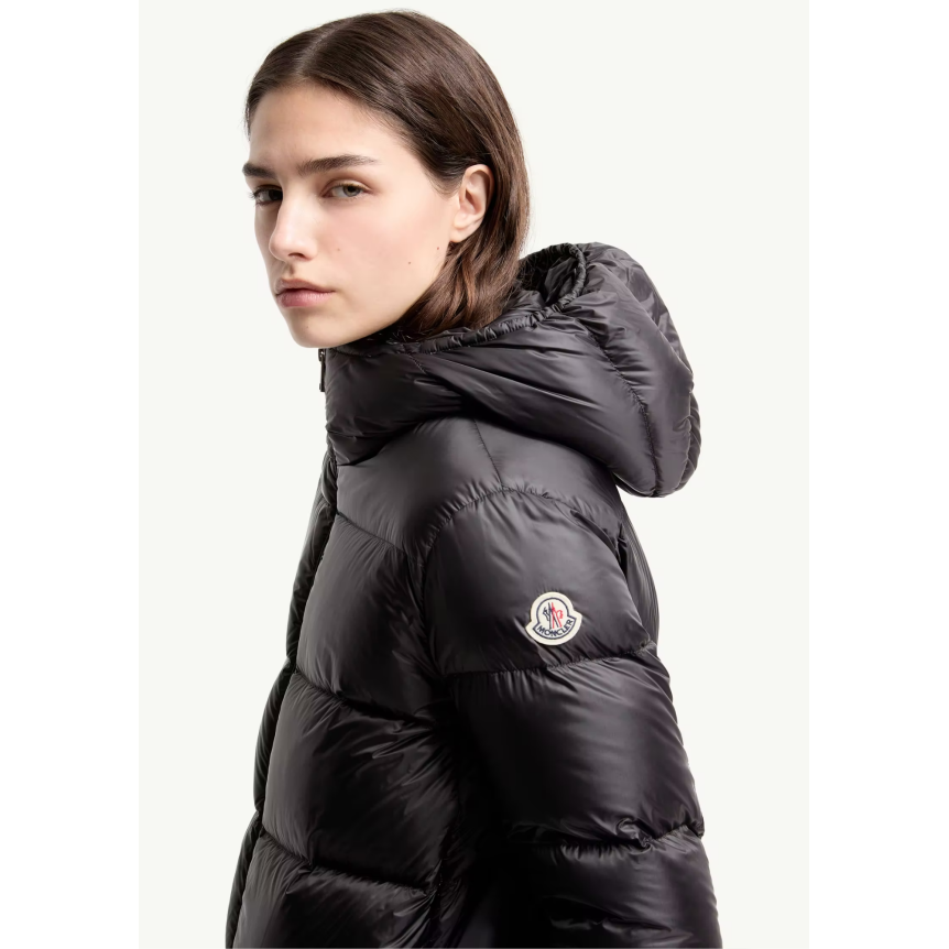 Doudoune courte à capuche MONCLER Feligule nylon mat noir
