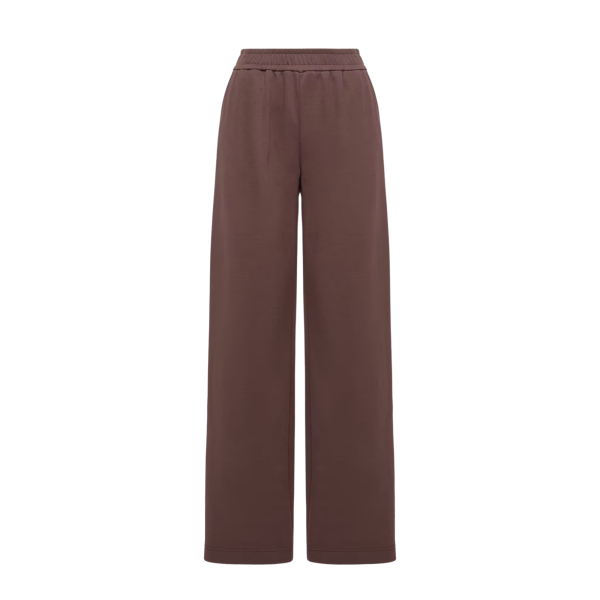 Pantalon de survêtement droit MONCLER jogging en coton mélangé marron avec logo taille élastique