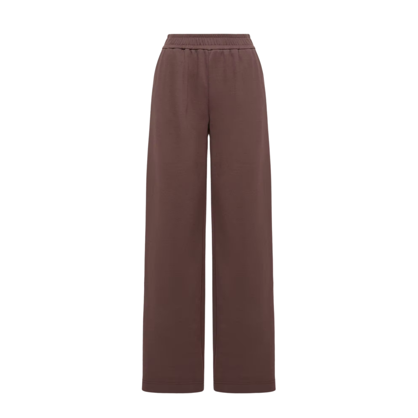 Pantalon de survêtement droit MONCLER jogging en coton mélangé marron avec logo taille élastique