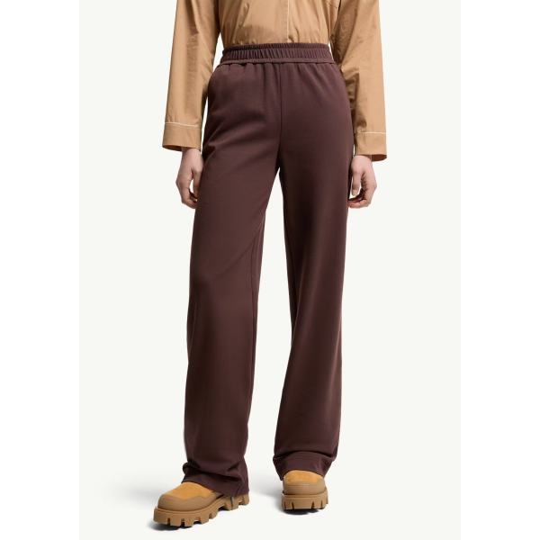 Pantalon de survêtement droit MONCLER jogging en coton mélangé marron avec logo taille élastique