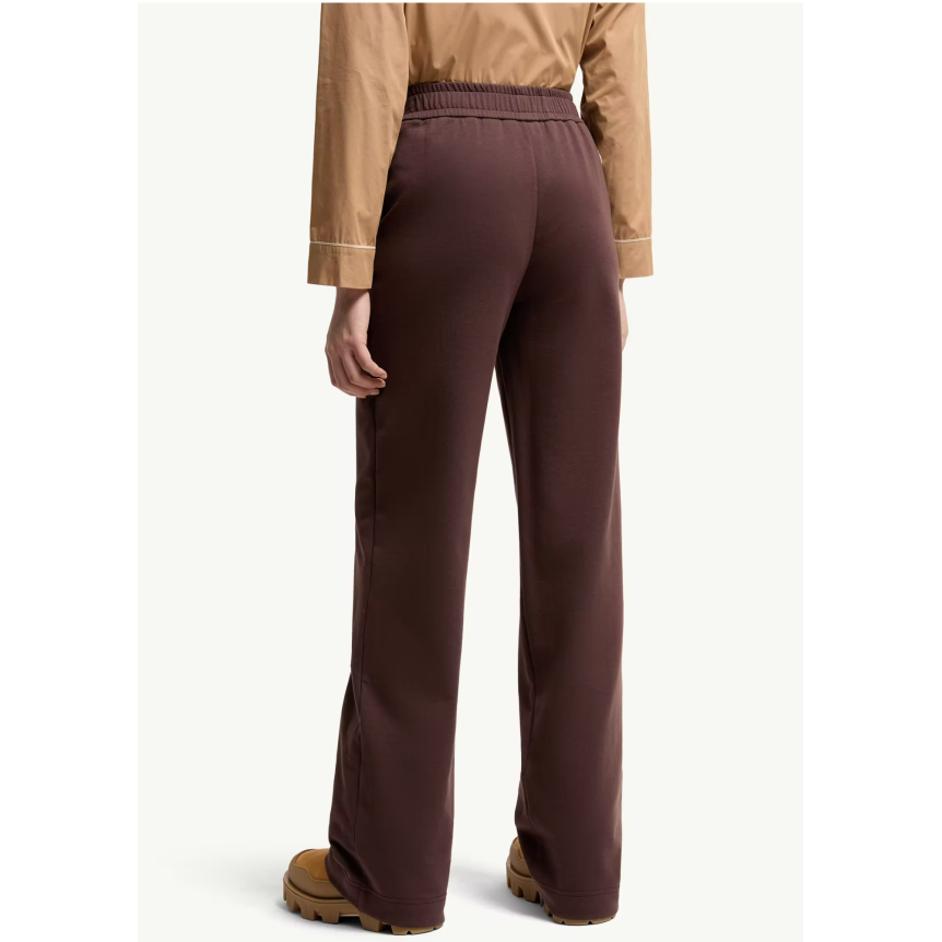 Pantalon de survêtement droit MONCLER jogging en coton mélangé marron avec logo taille élastique