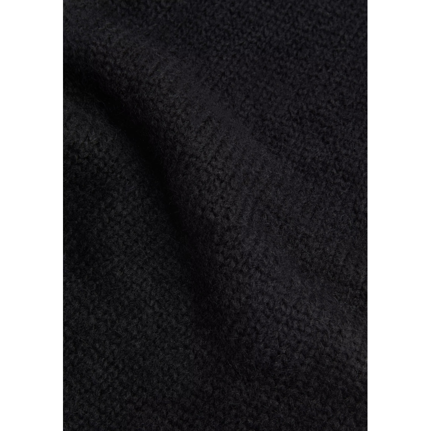 Écharpe MONCLER en maille d’alpaga mélangée torsade noir logo