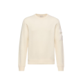 Pull col rond laine vierge écru poche manche nylon