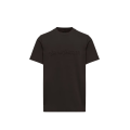 T-shirt col rond coton noir logo éponge ton sur ton
