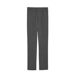 Pantalon AMI Paris en sergé de laine flanelle gris taille élastique