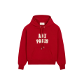Sweat-shirt à capuche molleton de coton rouge feutrine AMI PARIS blanc