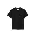 T-shirt manche courte col rond jersey de coton noir broderie cœur blanc