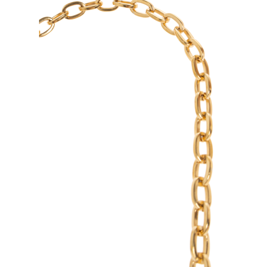 Collier pendentif CHLOE Bloomcraft laiton doré motif botanique feuille