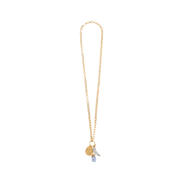 Collier pendentif CHLOE Bloomcraft laiton doré motif botanique feuille