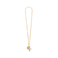 Collier pendentif Bloomcraft laiton doré motif botanique feuille