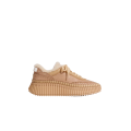 Baskets Nama cuir chêvre craquelé marron clair intérieur fourrure shearling écru