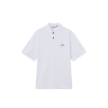 Polo manche courte en piqué de coton bio blanc broderie héritage