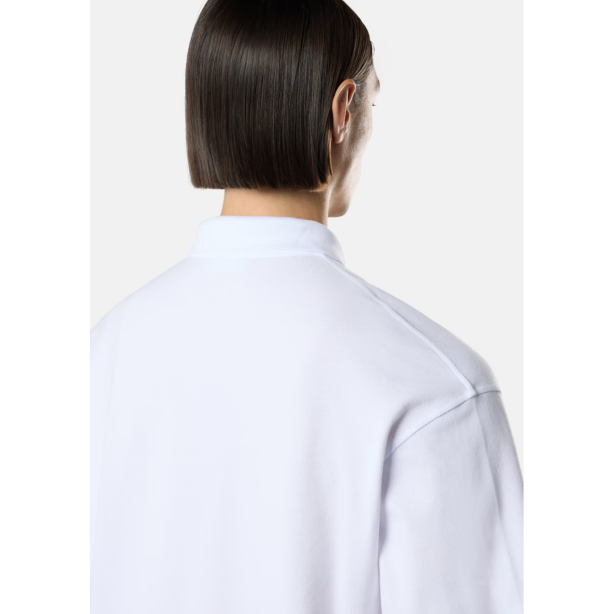 Polo STONE ISLAND manche courte en piqué de coton bio blanc broderie héritage