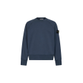 Sweat-shirt ras-du-cou oversize manche raglan en molleton de coton bio bleu ardoise