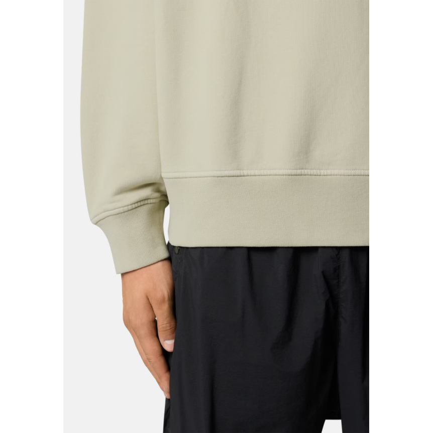Sweat-shirt ras-du-cou STONE ISLAND oversize coton beige avec imprimé « Blurred Compass » flouté dos