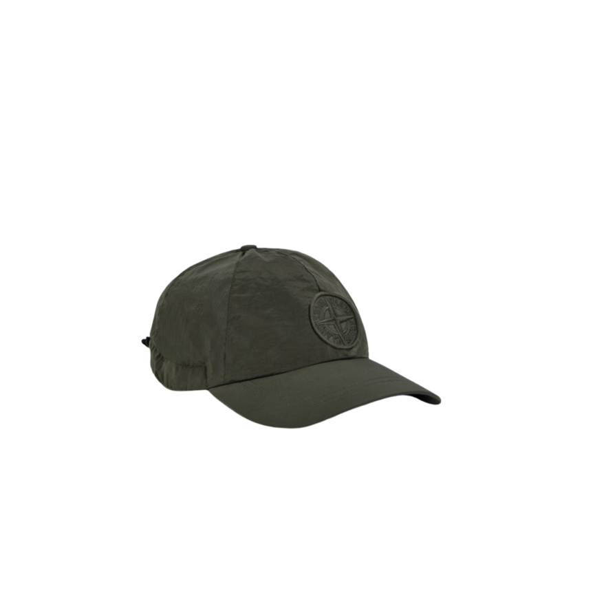 Casquette STONE ISLAND nylon ECONYL® kaki broderie logo Compass