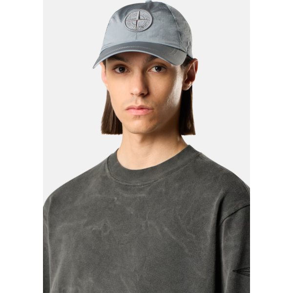 Casquette STONE ISLAND nylon ECONYL® gris cendré broderie logo Compass
