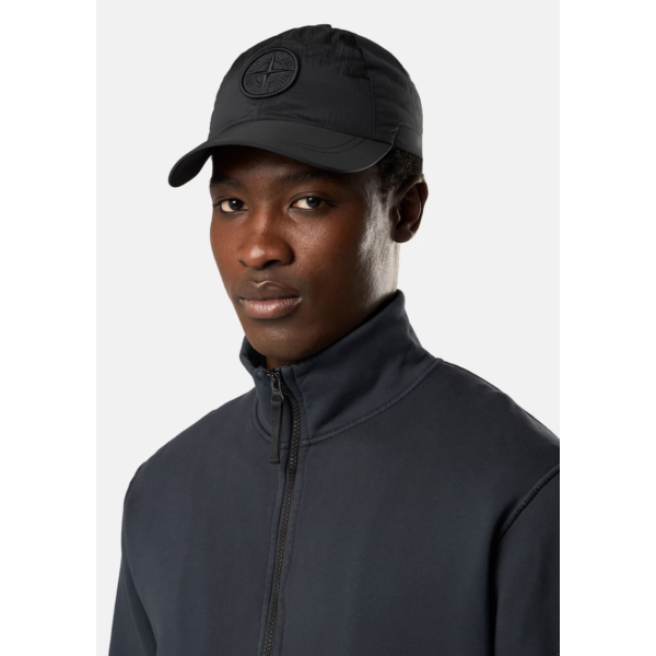 Casquette STONE ISLAND nylon ECONYL® noir broderie logo Compass