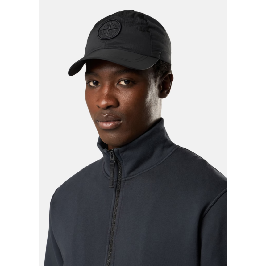Casquette STONE ISLAND nylon ECONYL® noir broderie logo Compass