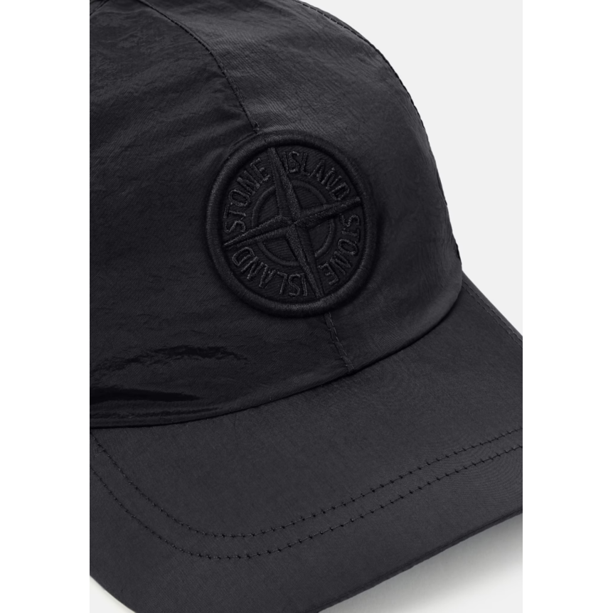 Casquette STONE ISLAND nylon ECONYL® noir broderie logo Compass