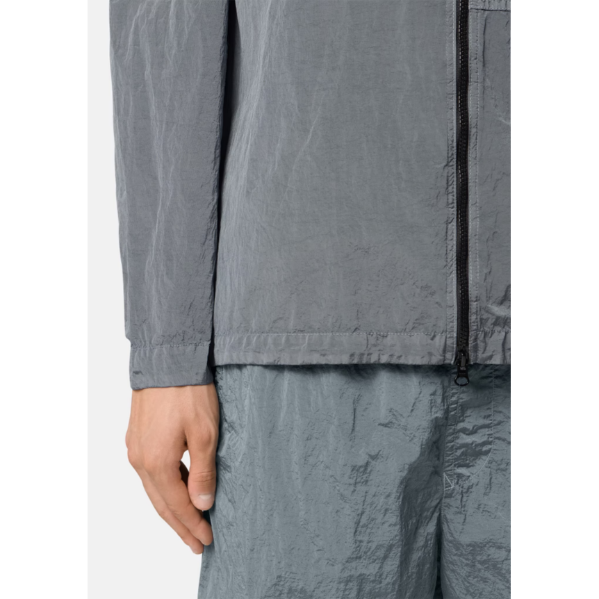 Veste Sur chemise STONE ISLAND zippée en Nylon Metal gris cendré