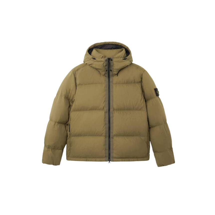 Doudoune à capuche STONE ISLAND nylon ripstop CORDURA® kaki