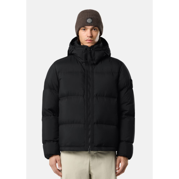 Doudoune à capuche STONE ISLAND nylon ripstop CORDURA® noir