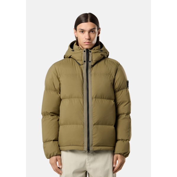 Doudoune à capuche STONE ISLAND nylon ripstop CORDURA® kaki