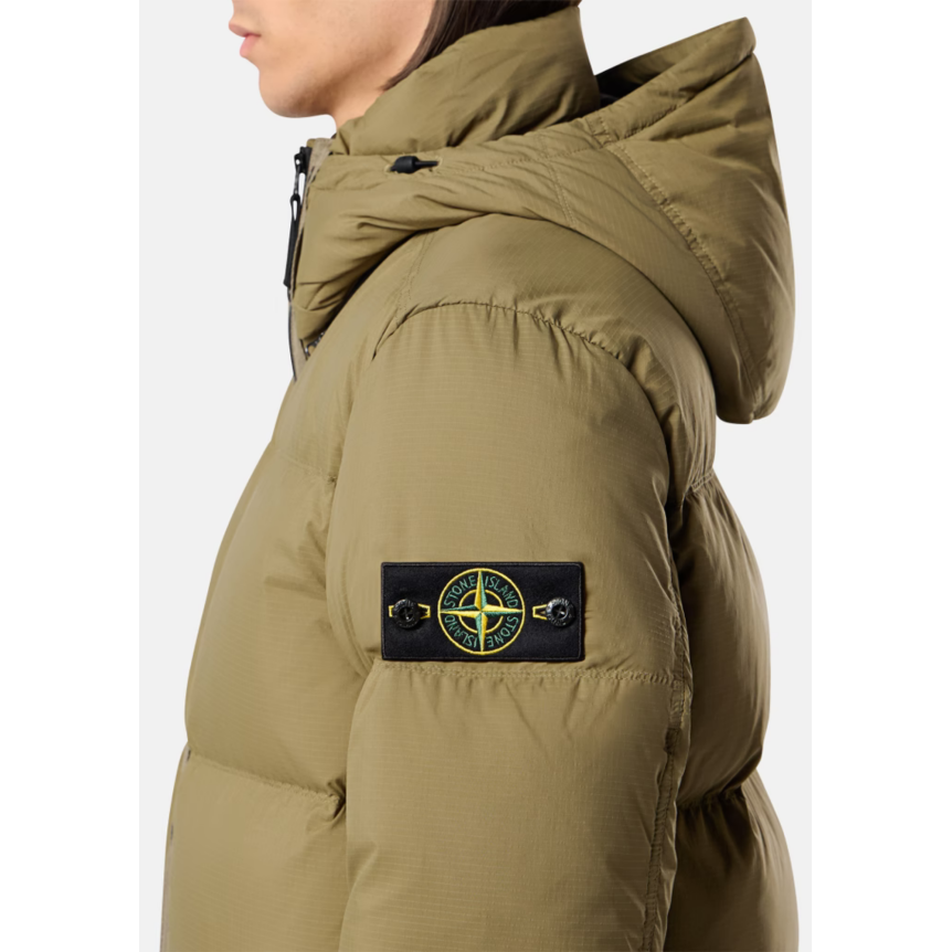 Doudoune à capuche STONE ISLAND nylon ripstop CORDURA® kaki
