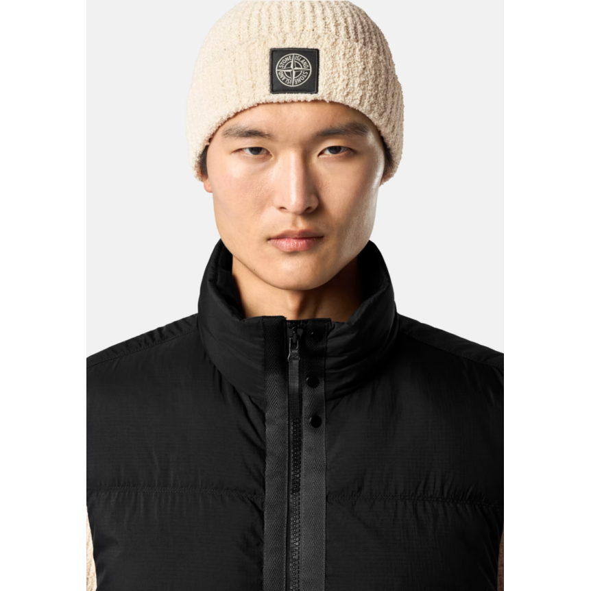 Gilet Doudoune sans manches STONE ISLAND poches zippées nylon Cordura® noir