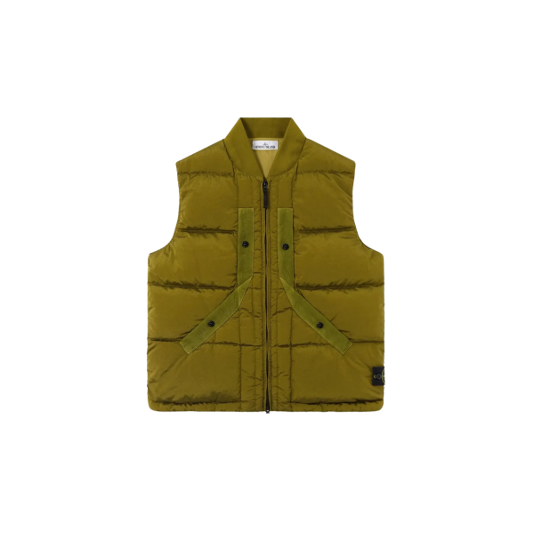 STONE ISLAND Gilet Doudoune sans manches poches zippées nylon Cordura kaki