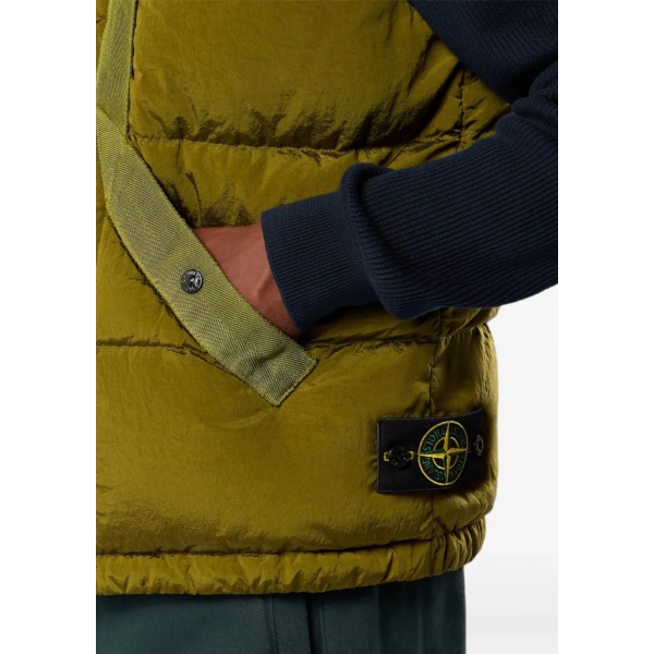 STONE ISLAND Gilet Doudoune sans manches poches zippées nylon Cordura kaki