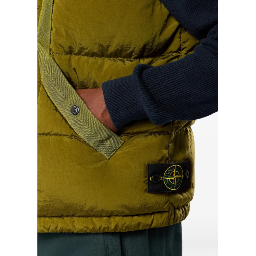 STONE ISLAND Gilet Doudoune sans manches poches zippées nylon Cordura kaki
