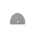Bonnet maille laine alpaga gris cœur blanc
